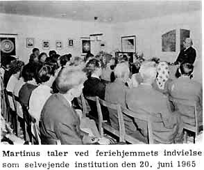 Martinus talks at Kosmos Varnhem on June 20, 1965 (the day after the inauguration )