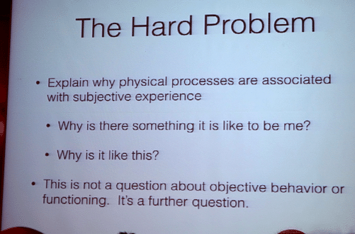 David Chalmers, "The Hard Problem", TSC 2014